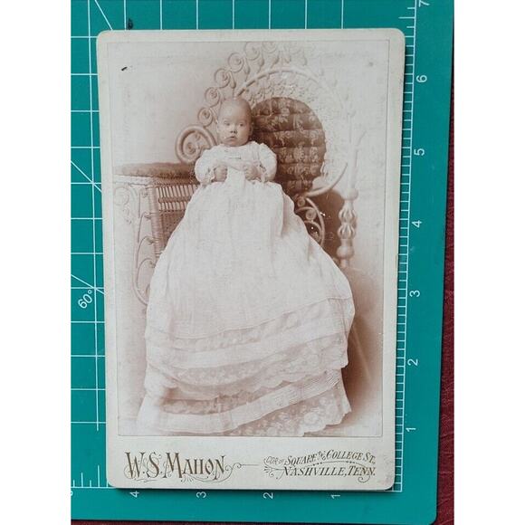 WS Mahon Cabinet Card Photo-Baby Nashville Tennessee No T6998 Roy E Brannon - Picture 3 of 3